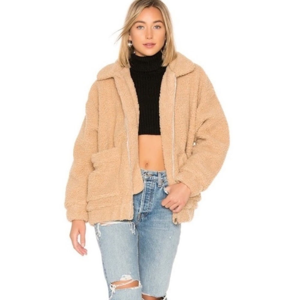 I.AM.GIA Pixie Teddy Tan Oversized Sherpa Coat Women’s sz XS